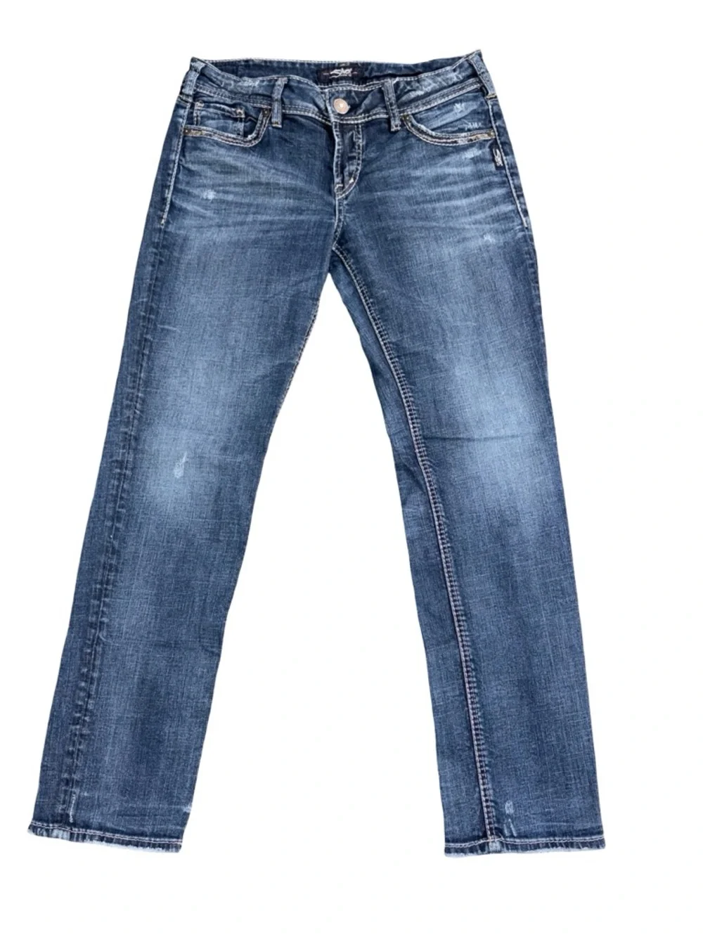 Silver Jeans Co Suki Ankle Slim Jeans W31 L27 Medium Wash Stretch Denim - Picture 2 of 11